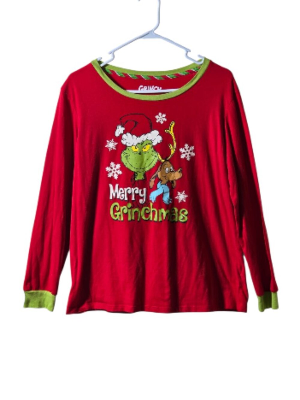 Official Grinch Merry Grinchmas Long Sleeve Christmas Shirt Youth Large 12-14